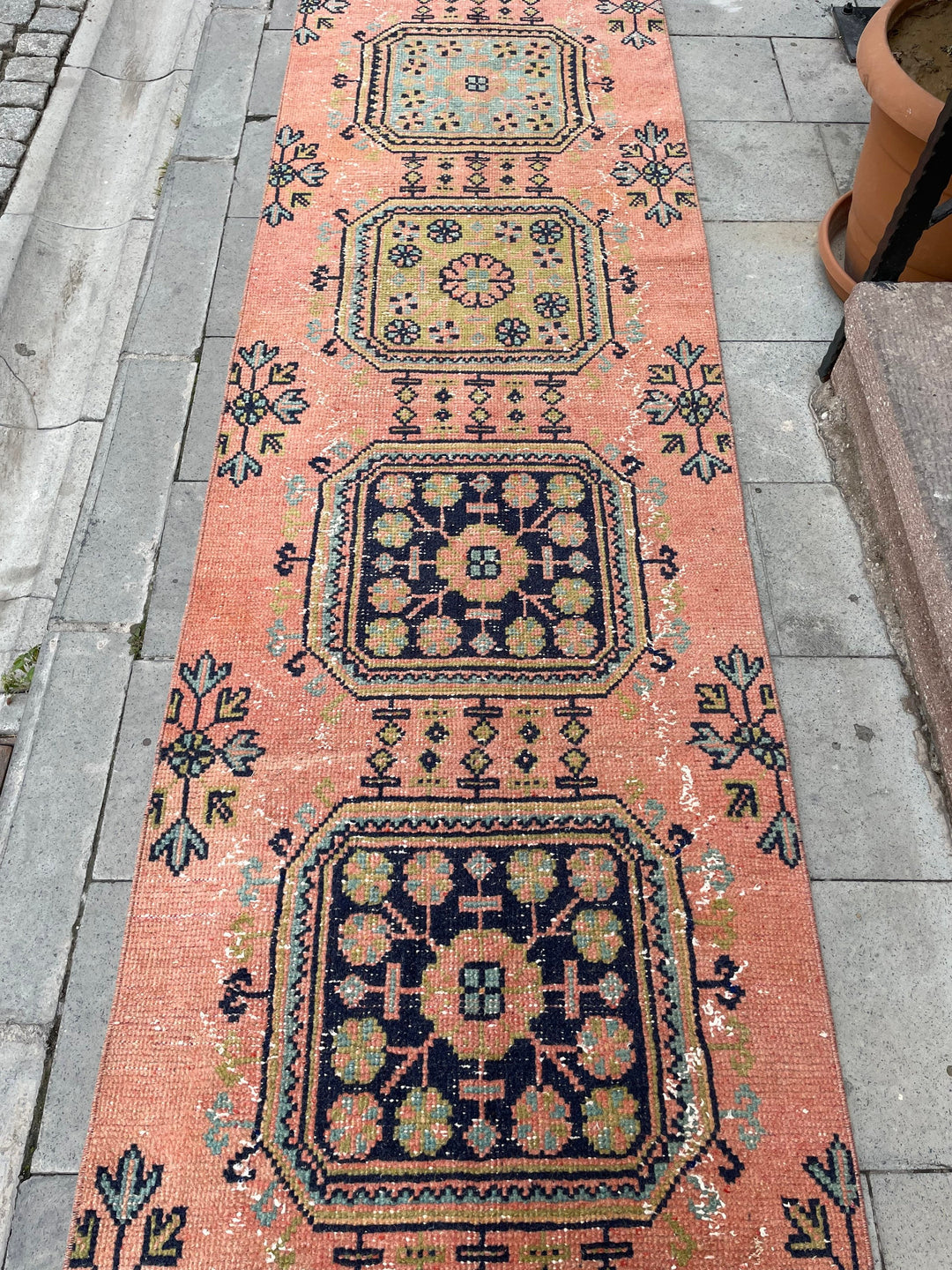 Beige Turkish Runner Rug 2' 7" x 21' 1" Hand-Knotted view 9