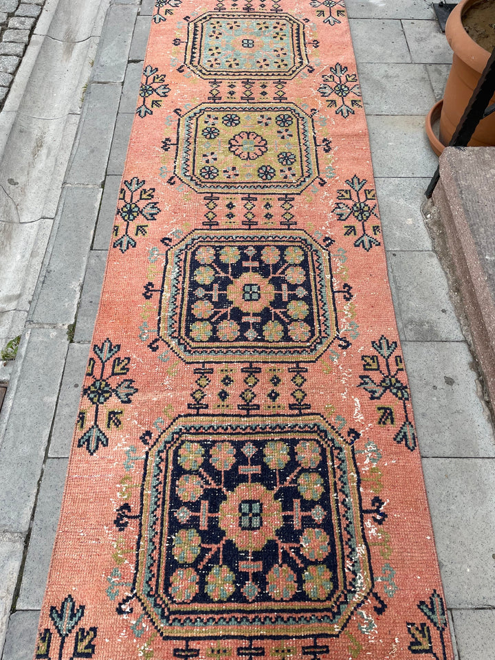 Beige Turkish Runner Rug 2' 7" x 21' 1" Hand-Knotted view 9