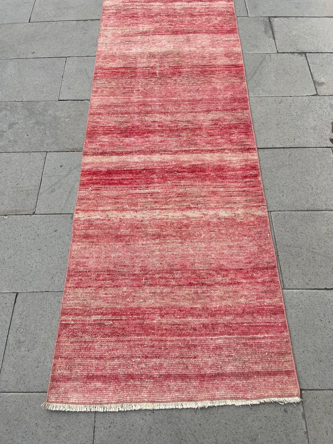 Beige Turkish Runner Rug 2' 5" x 19' Hand-Knotted reverse
