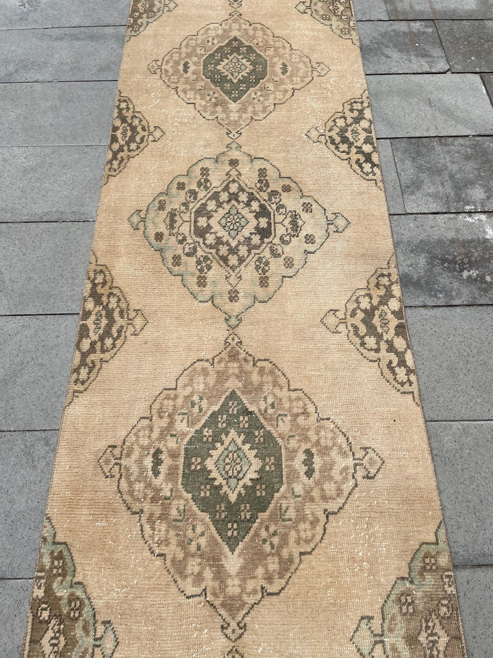 Beige Turkish Runner Rug 2' 9" x 24' 3" Hand-Knotted view 9