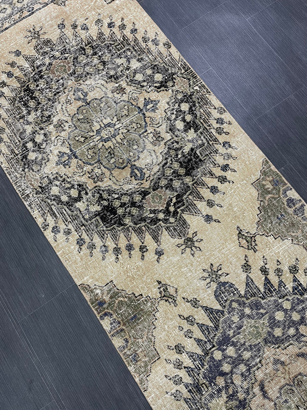 Beige Turkish Runner Rug 2' 9" x 13' 1" Hand-Knotted view 9