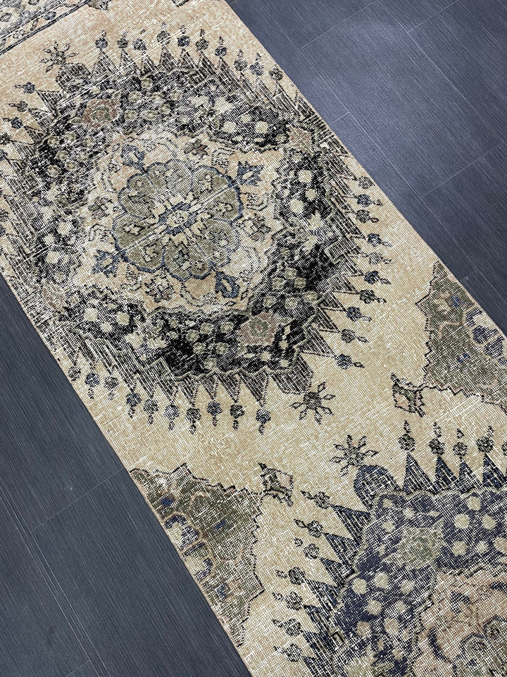Beige Turkish Runner Rug 2' 9" x 13' 1" Hand-Knotted view 9