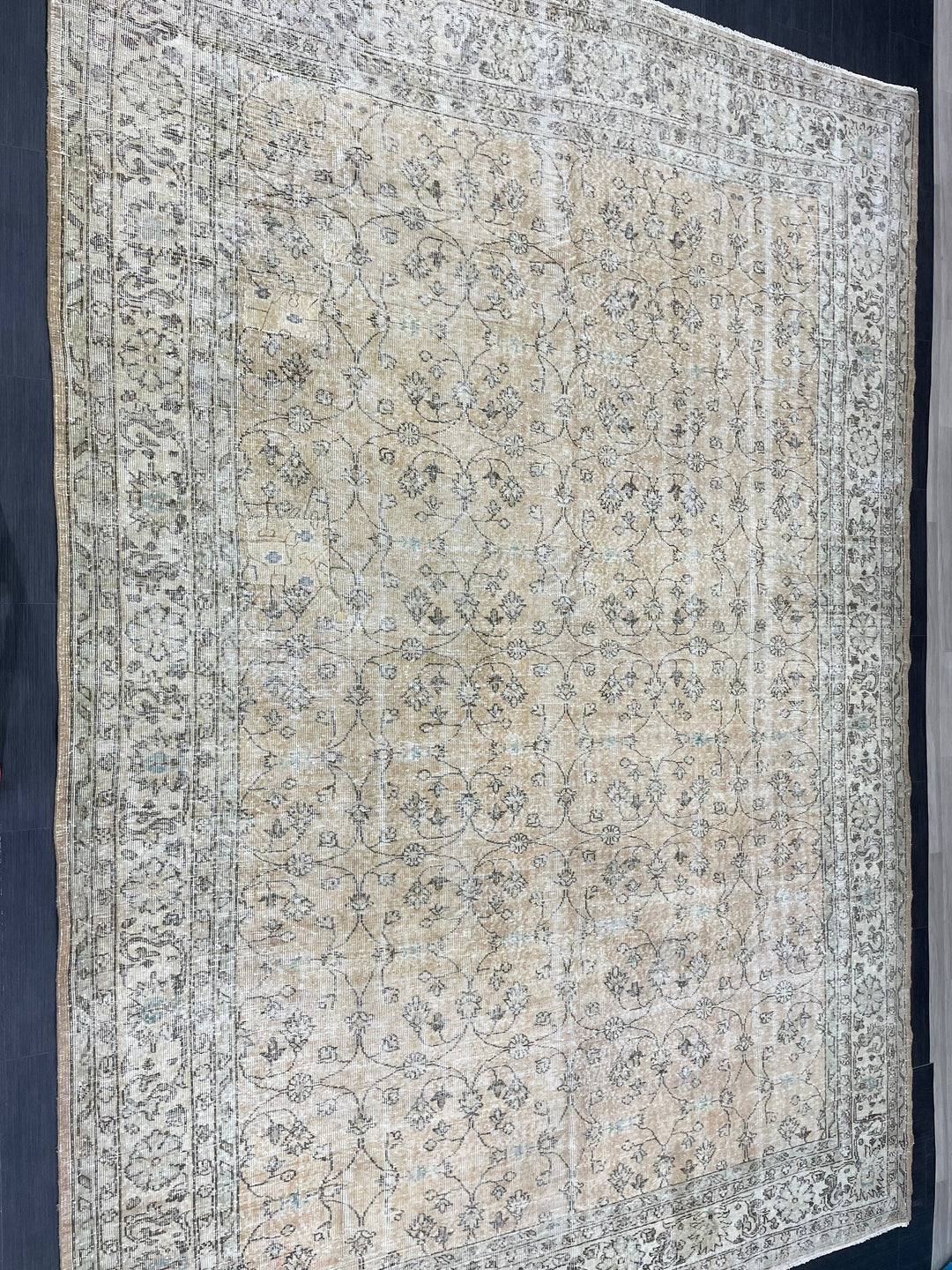 Beige Turkish Oushak Rug 8' 9" x 12' 7" Hand-Knotted | No. WR20628