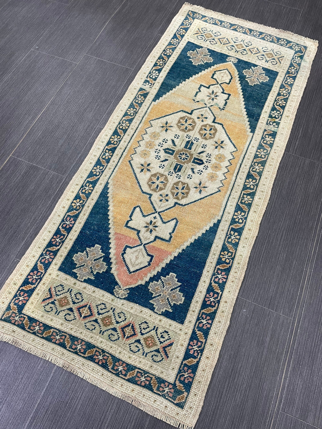 Beige Turkish Runner Rug 1' 11" x 4' 7" Hand-Knotted view