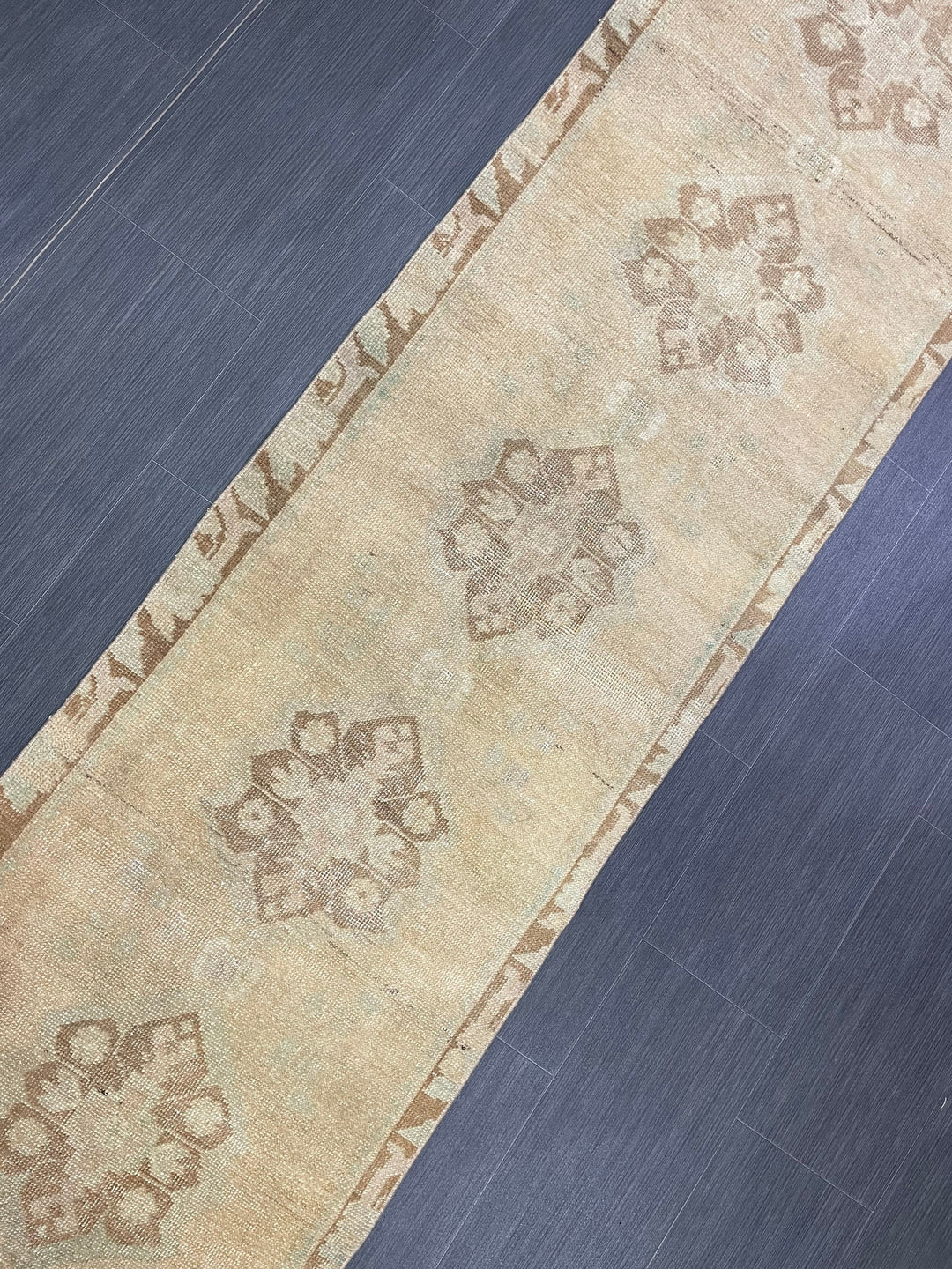 Turkish Runner Rug 2' 4" x 10' 11" Hand-Knotted close-up