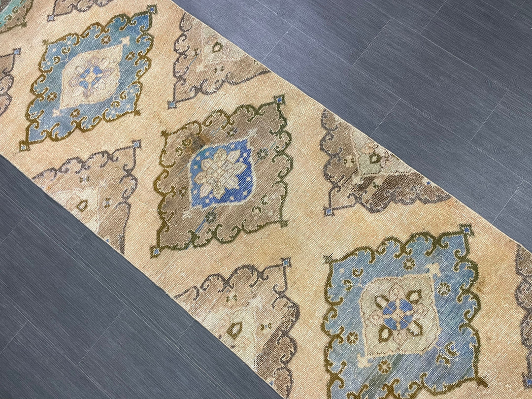 Beige Turkish Runner Rug 2' 9" x 12' 9" Hand-Knotted view 9