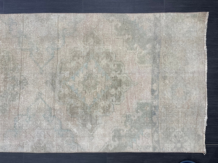 Tan Turkish Runner Rug 2' 9" x 12' 7" Hand-Knotted border