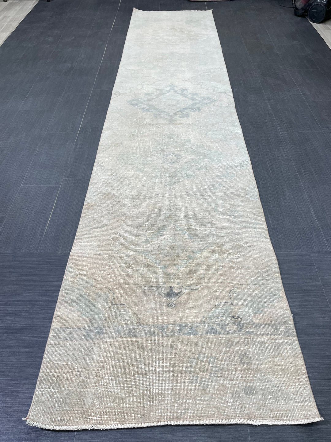 Tan Turkish Runner Rug 2' 9" x 12' 7" Hand-Knotted view 9