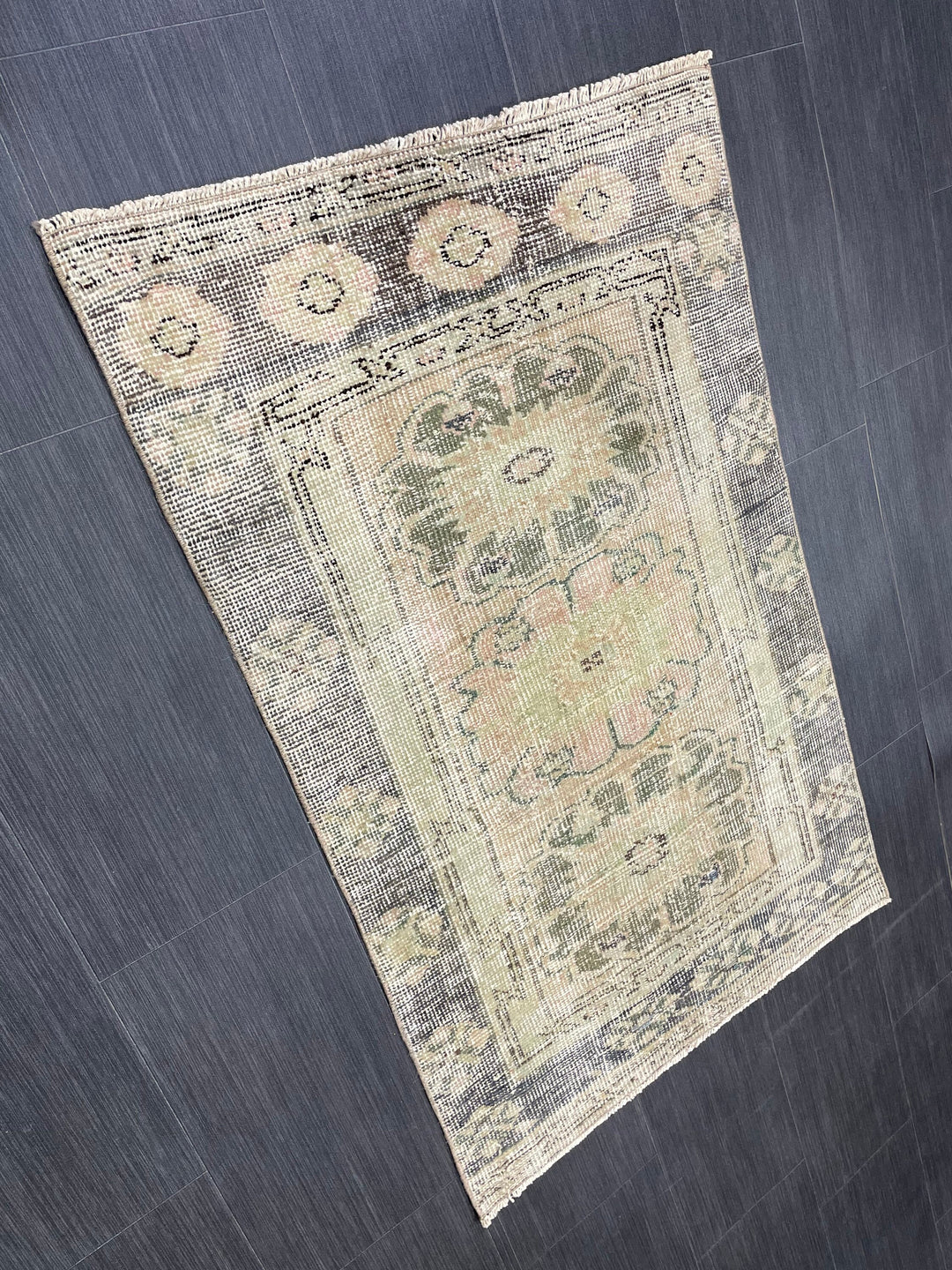 Rust Turkish Oushak Rug 2'7" x 4'1" Hand-Knotted pattern