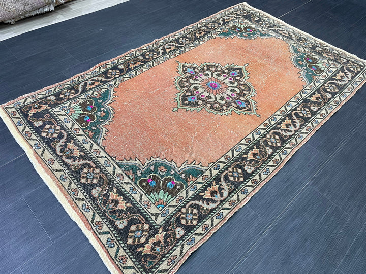 Beige Turkish Oushak Rug 3' 11" x 7' 2" Hand-Knotted view