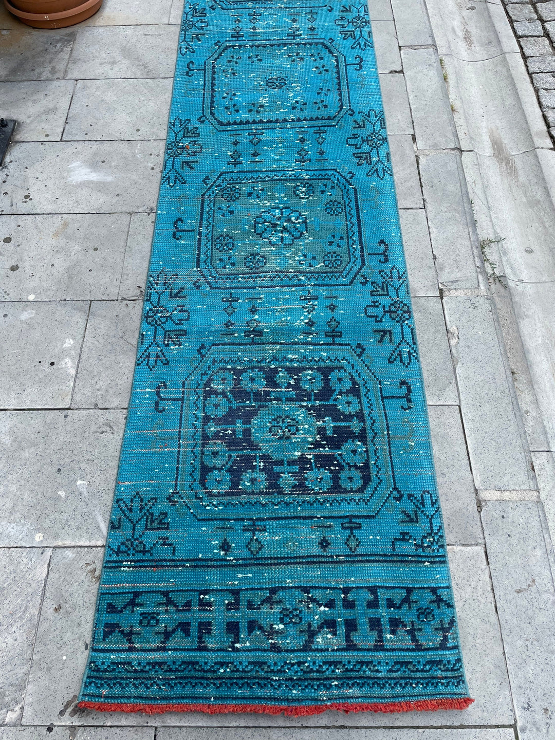 Beige Turkish Runner Rug 2' 2" x 19' 4" Hand-Knotted close-up