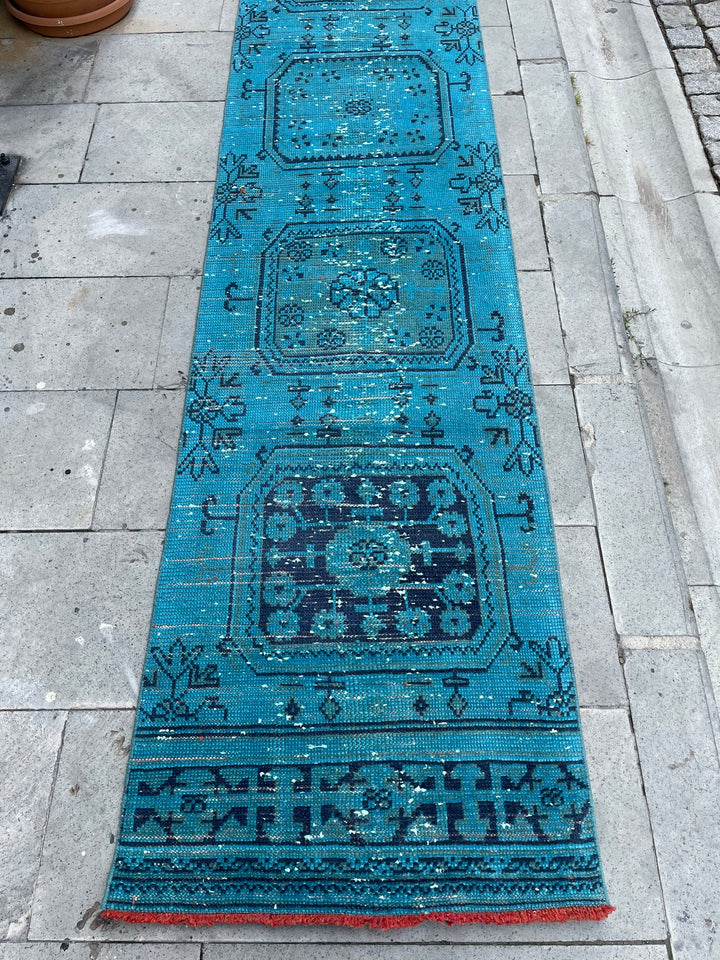 Beige Turkish Runner Rug 2' 2" x 19' 4" Hand-Knotted close-up
