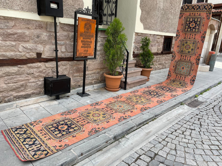 Beige Turkish Runner Rug 2' 7" x 21' 1" Hand-Knotted