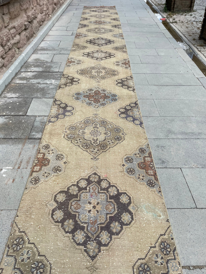Beige Turkish Runner Rug 2' 9" x 21' 4" Hand-Knotted view
