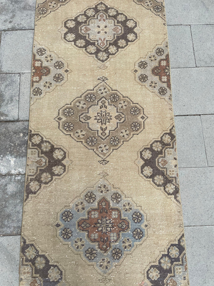 Beige Turkish Runner Rug 2' 9" x 21' 4" Hand-Knotted view 9