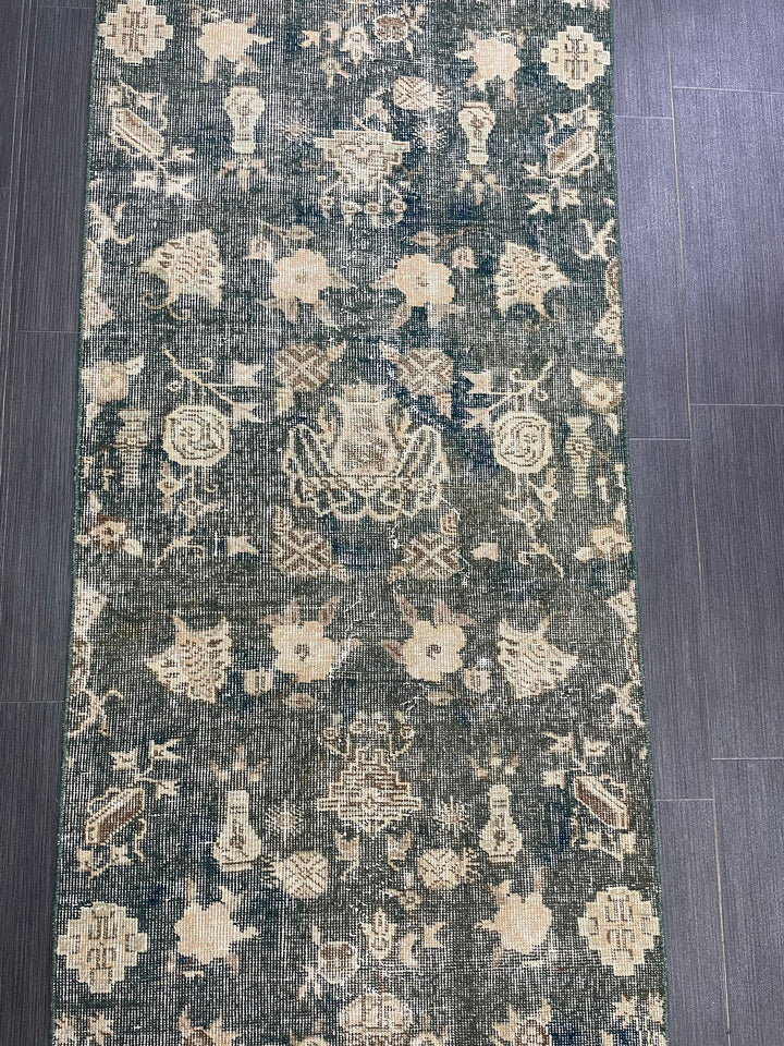 Brown Turkish Runner Rug 2' 7" x 6' 11" Hand-Knotted | No. WR52742