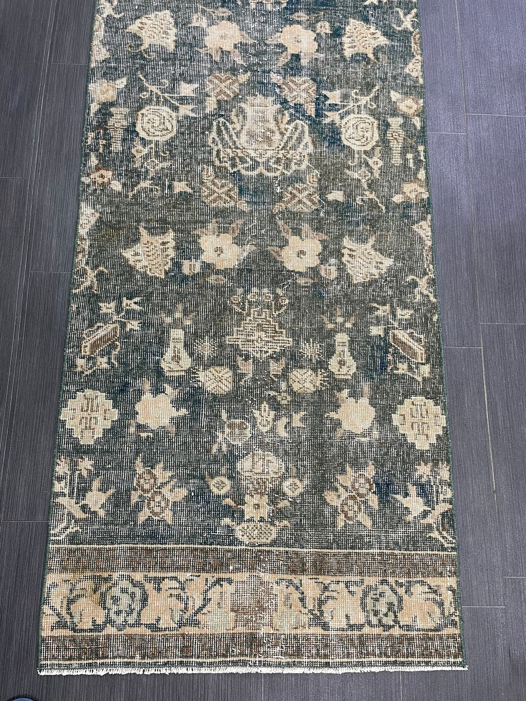 Brown Turkish Runner Rug 2' 7" x 6' 11" Hand-Knotted | No. WR52742