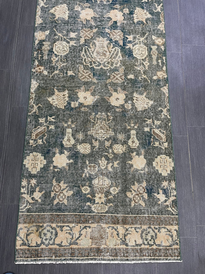 Brown Turkish Runner Rug 2' 7" x 6' 11" Hand-Knotted | No. WR52742