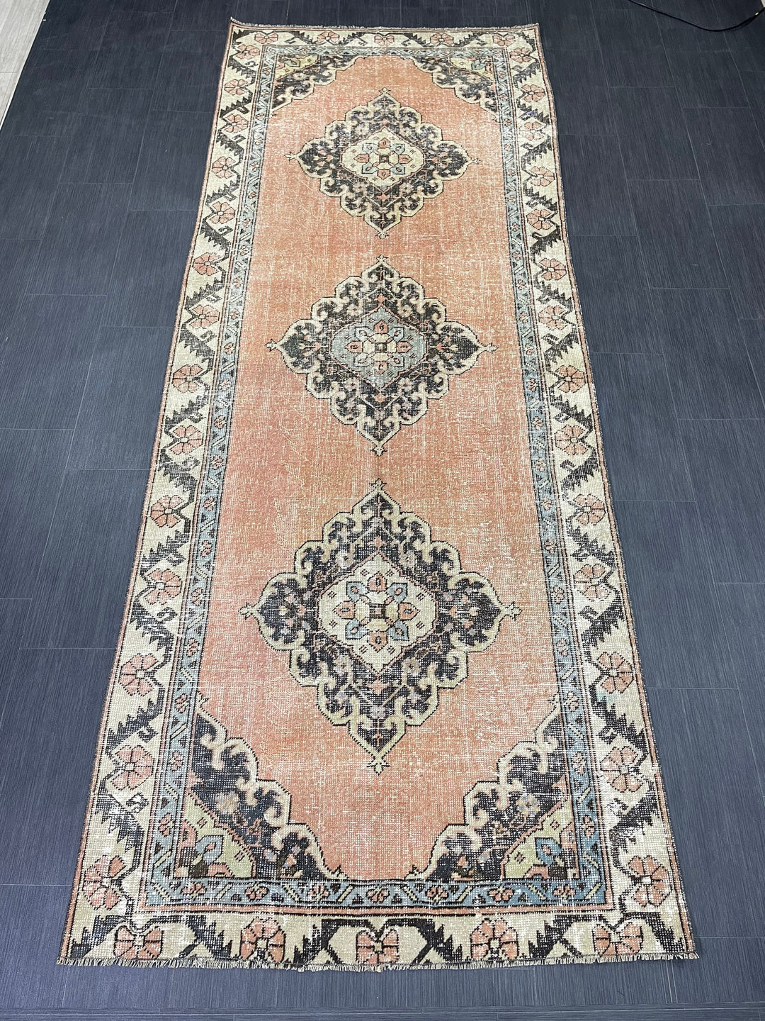 Rust Turkish Runner Rug 4' x 10' 4" Hand-Knotted view