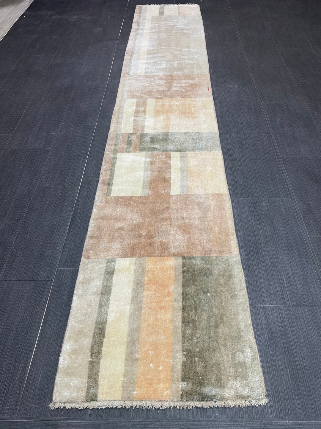 Brown Turkish Runner Rug 1' 11" x 10' 10" Hand-Knotted | No. WR90524