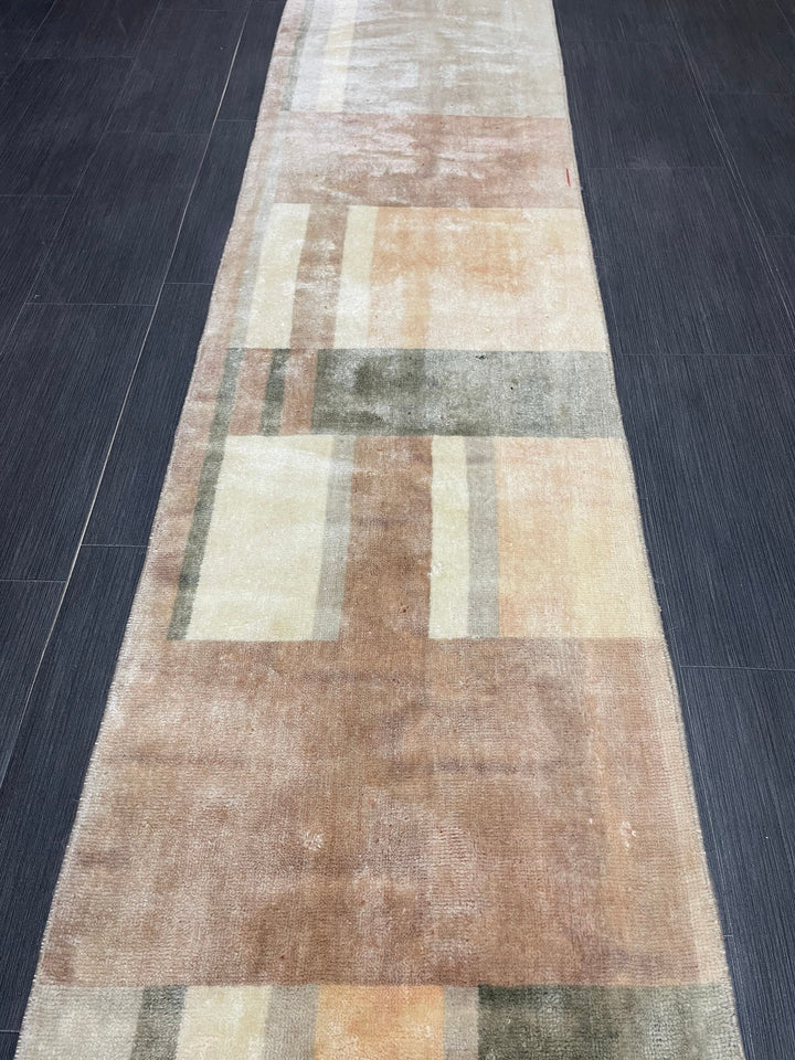 Brown Turkish Runner Rug 1' 11" x 10' 10" Hand-Knotted | No. WR90524