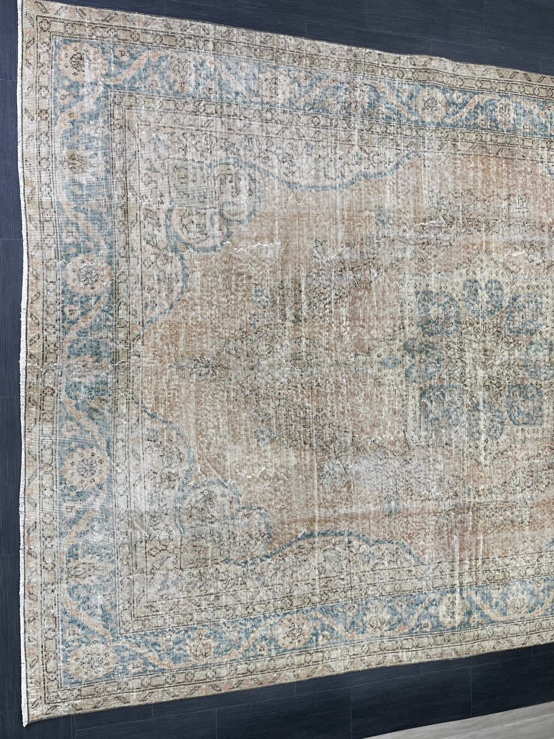 Beige Turkish Oushak Rug 7' 6" x 10' 7" Hand-Knotted | No. WR11515