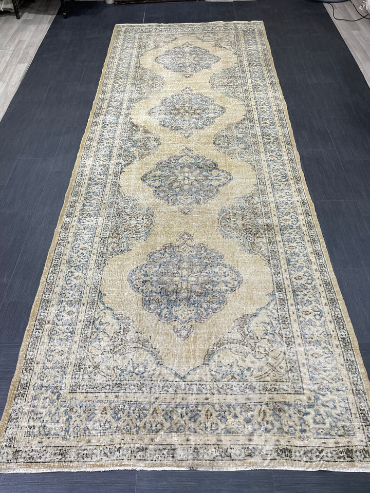 Beige Turkish Runner Rug 5' x 12' 11" Hand-Knotted view