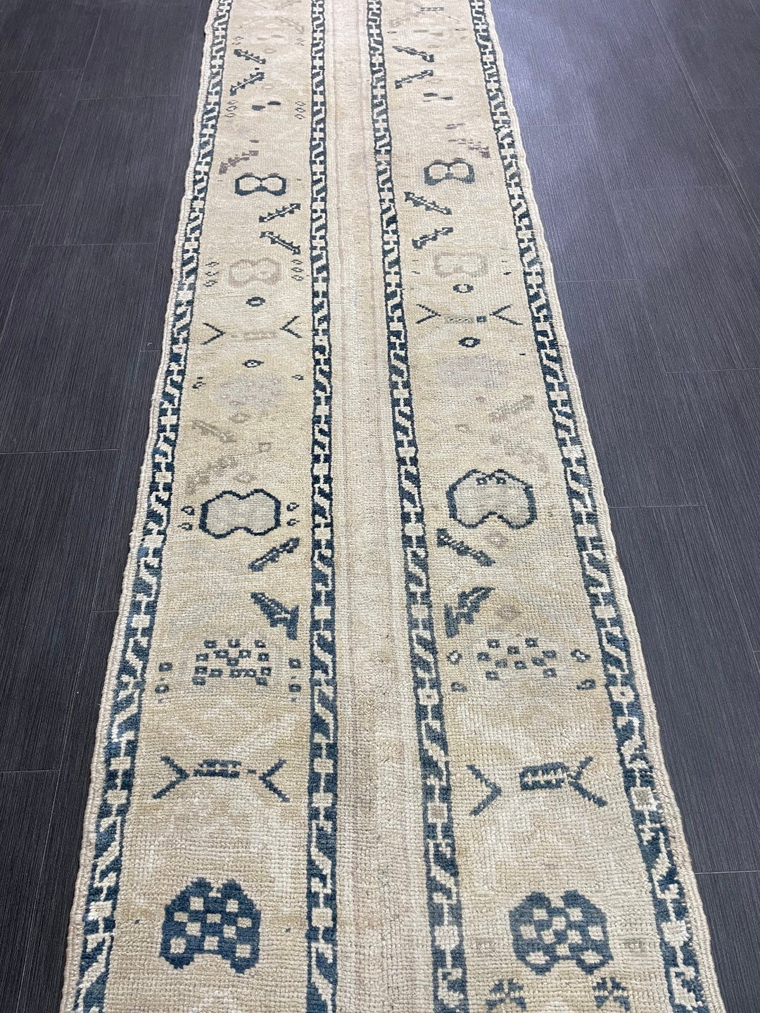 Beige Turkish Runner Rug 2' 4" x 11' 8" Hand-Knotted view