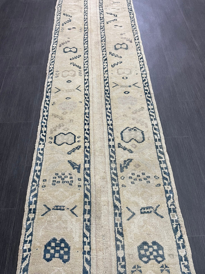 Beige Turkish Runner Rug 2' 4" x 11' 8" Hand-Knotted view