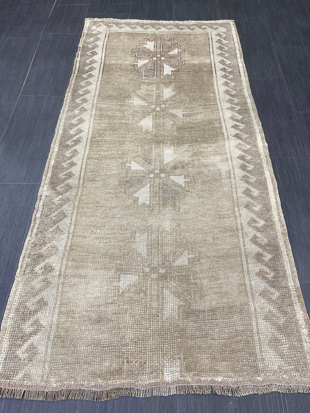 Beige Turkish Runner Rug 2' 9" x 5' 10" Hand-Knotted view