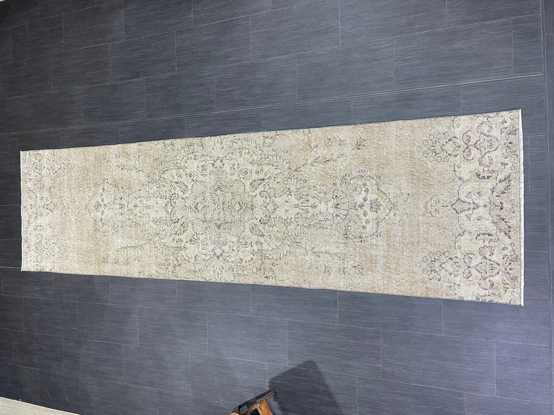 Rust Turkish Runner Rug 2' 9" x 10' 2" Hand-Knotted field