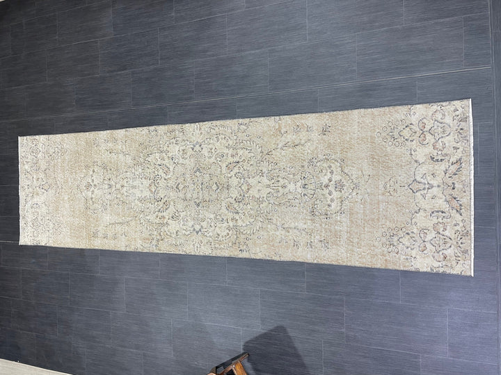 Rust Turkish Runner Rug 2' 9" x 10' 2" Hand-Knotted field