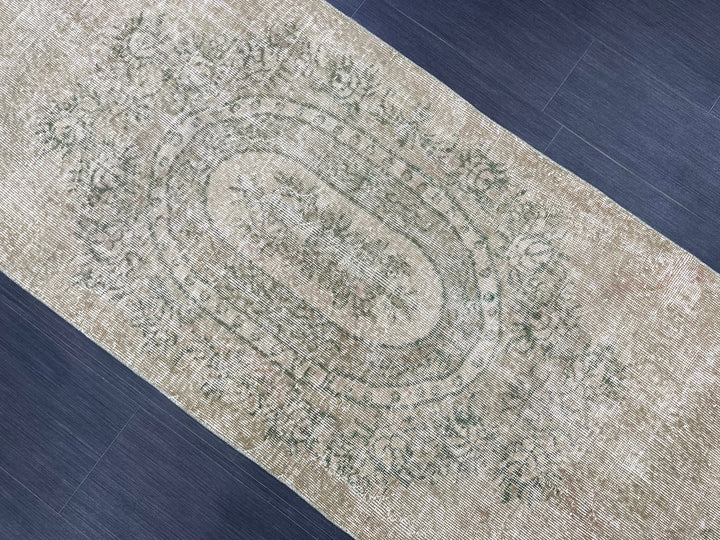 Green Turkish Runner Rug 2' 9" x 9' 4" Hand-Knotted view