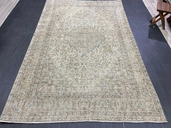 Rust Turkish Runner Rug 5' 7" x 8' 10" Hand-Knotted pattern