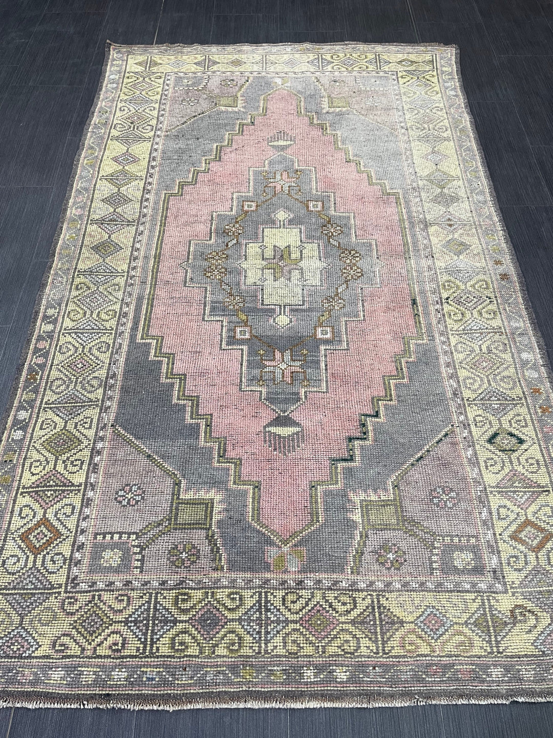 Beige Turkish Runner Rug 4' x 6' 8" Hand-Knotted view
