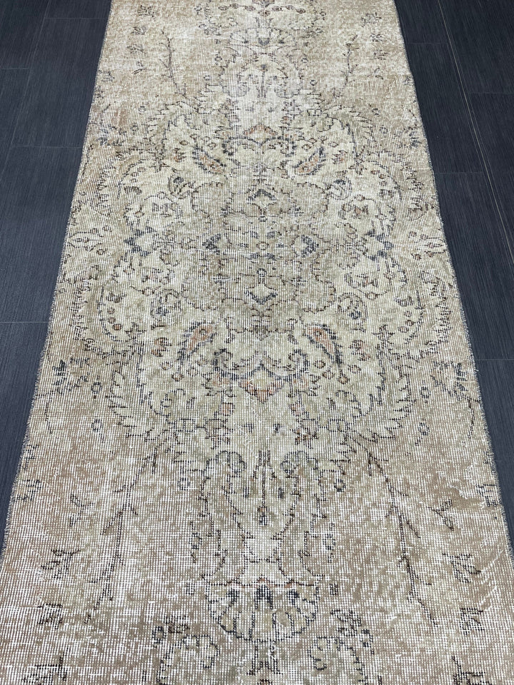 Rust Turkish Runner Rug 2' 9" x 10' 2" Hand-Knotted reverse