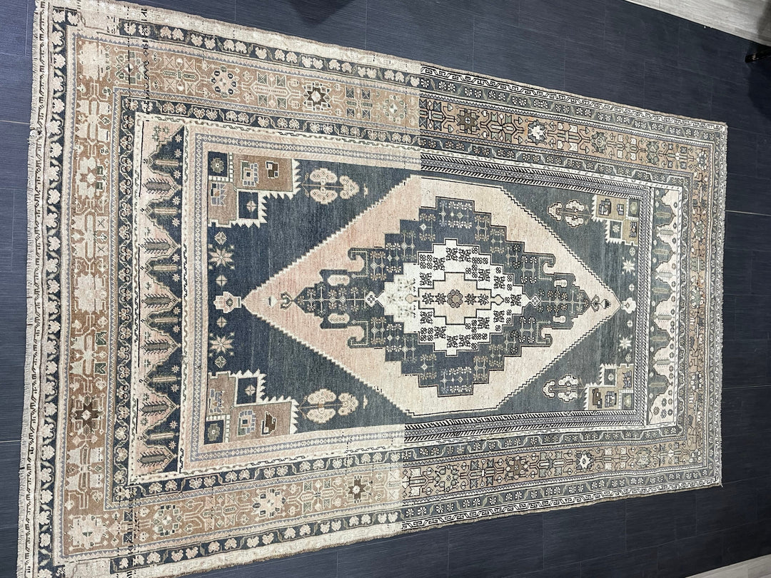 Green Turkish Oushak Rug 6' 3" x 10' 6" Hand-Knotted | No. WR31267