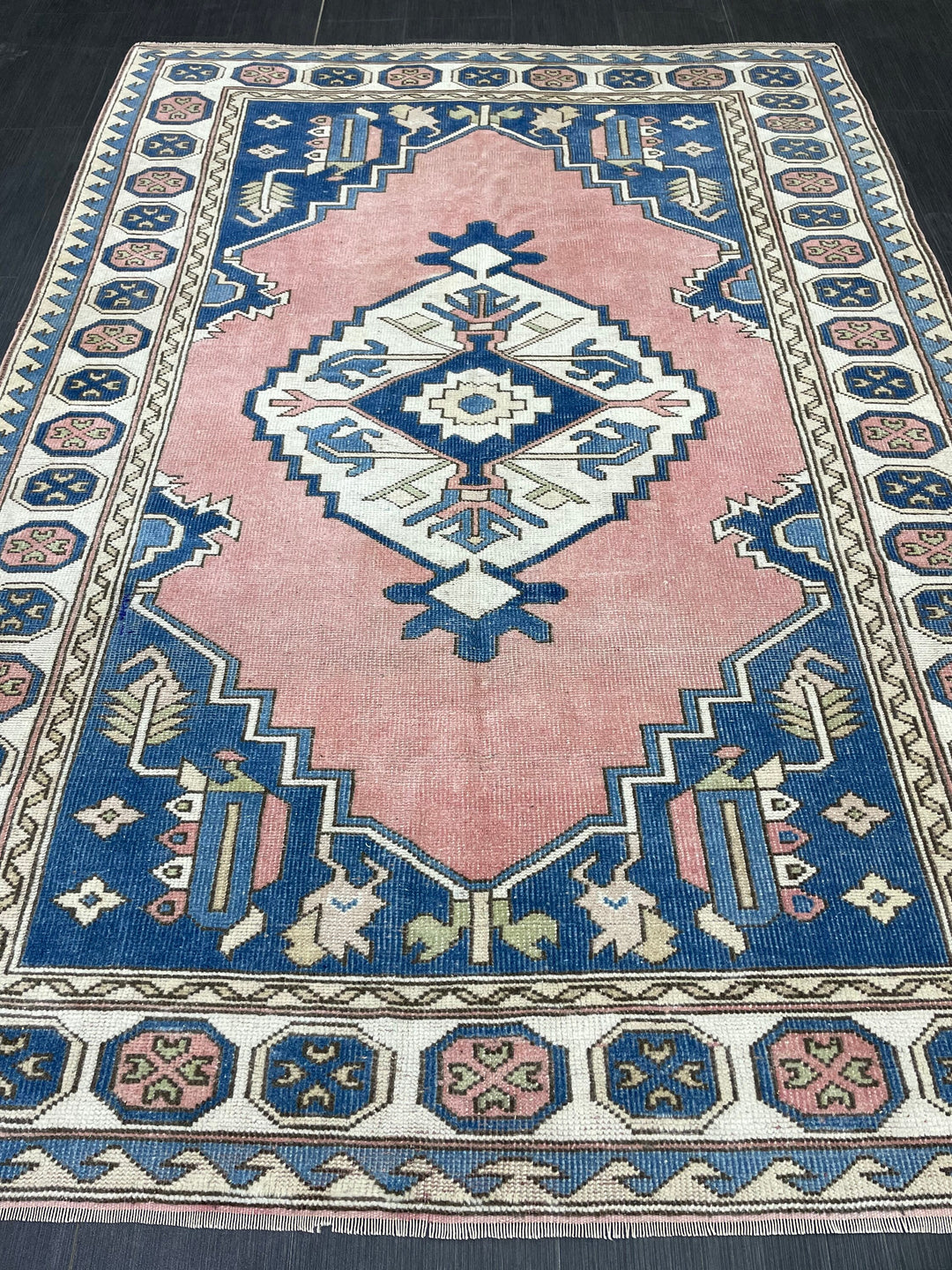 Blue Turkish Oushak Rug 5' 3" x 7' 6" Hand-Knotted | No. WR61654