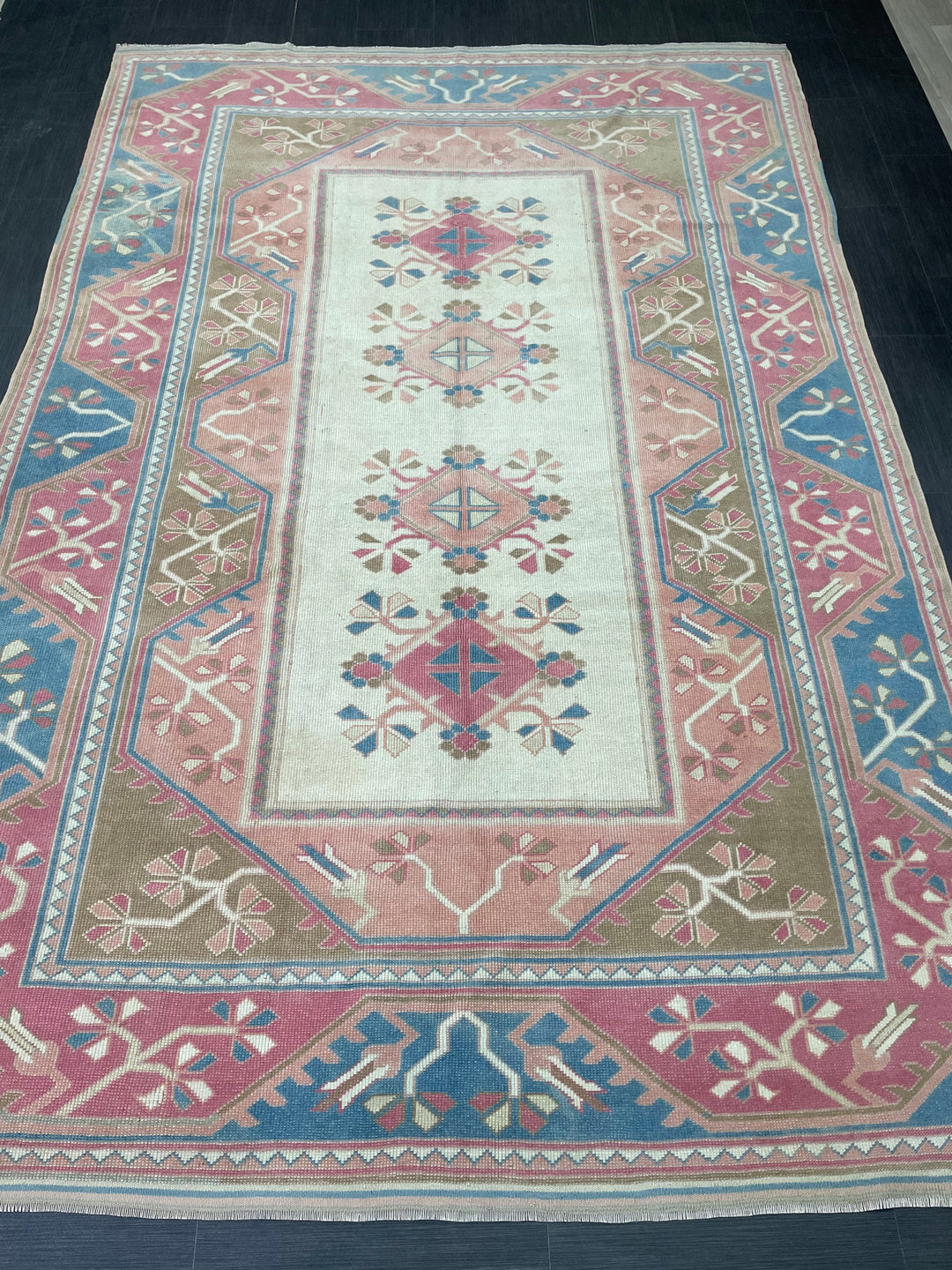 Blue Turkish Oushak Rug 6' 10" x 10' 4" Hand-Knotted | No. WR21080