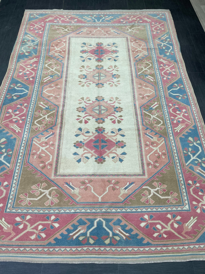 Blue Turkish Oushak Rug 6' 10" x 10' 4" Hand-Knotted | No. WR21080