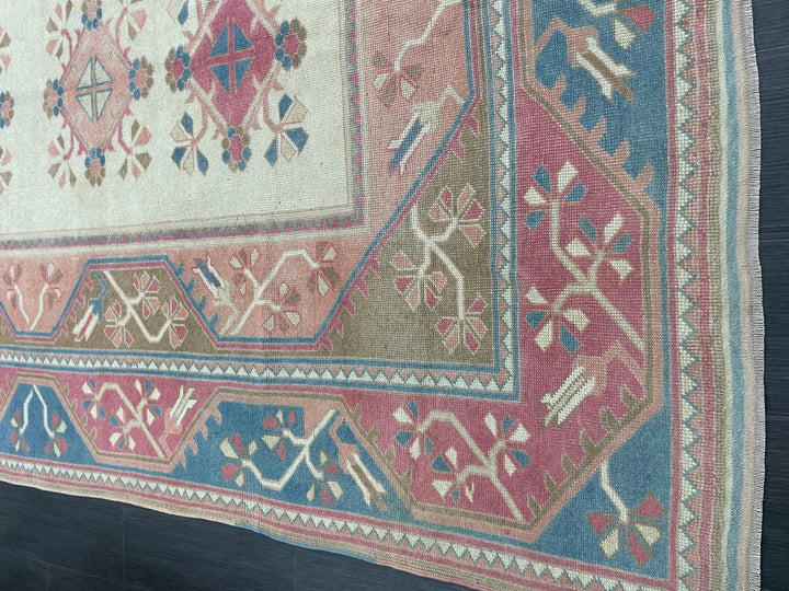 Blue Turkish Oushak Rug 6' 10" x 10' 4" Hand-Knotted | No. WR21080