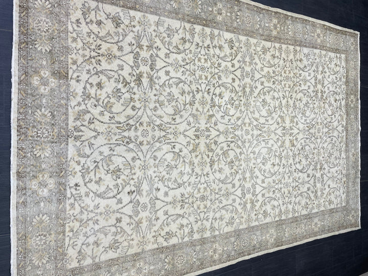 Rust Turkish Runner Rug 6' 4" x 9' 10" Hand-Knotted reverse