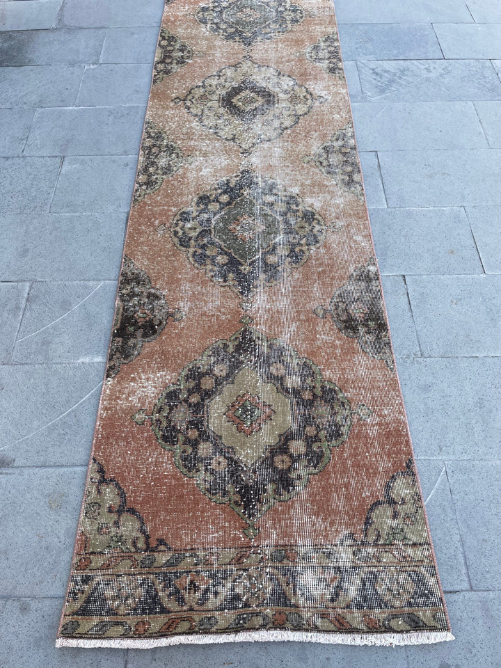 Beige Turkish Runner Rug 2' 9" x 19' 4" Hand-Knotted | No. WR47378