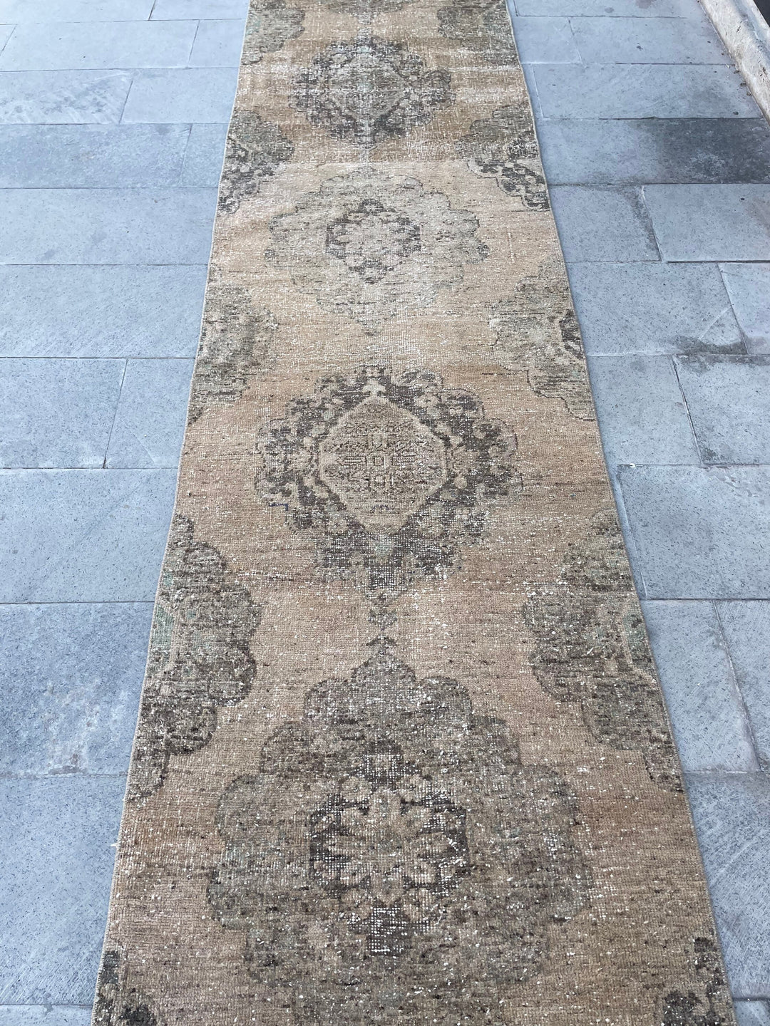 Beige Turkish Runner Rug 2' 10" x 17' 9" Hand-Knotted view 9