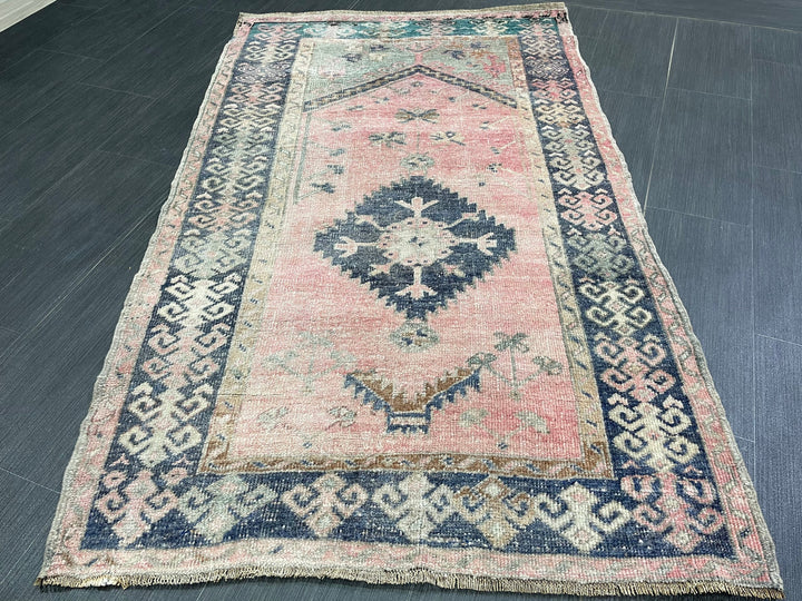 Green Turkish Runner Rug 3' 3" x 5' 5" Hand-Knotted view