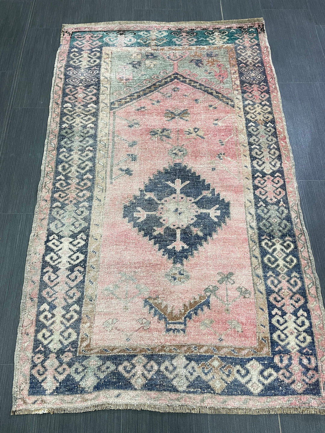 Green Turkish Runner Rug 3' 3" x 5' 5" Hand-Knotted view 9