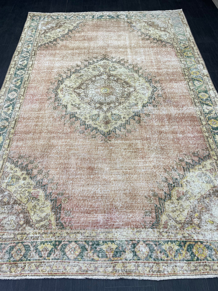 Beige Turkish Oushak Rug 6' 3" x 9' 5" Hand-Knotted view 9