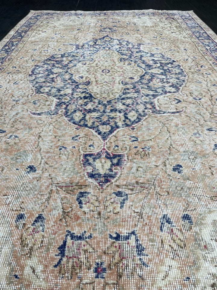 Blue Turkish Oushak Rug 5' 1" x 8' 9" Hand-Knotted | No. WR26826