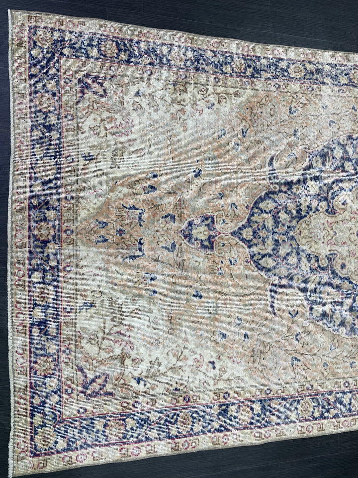 Blue Turkish Oushak Rug 5' 1" x 8' 9" Hand-Knotted | No. WR26826