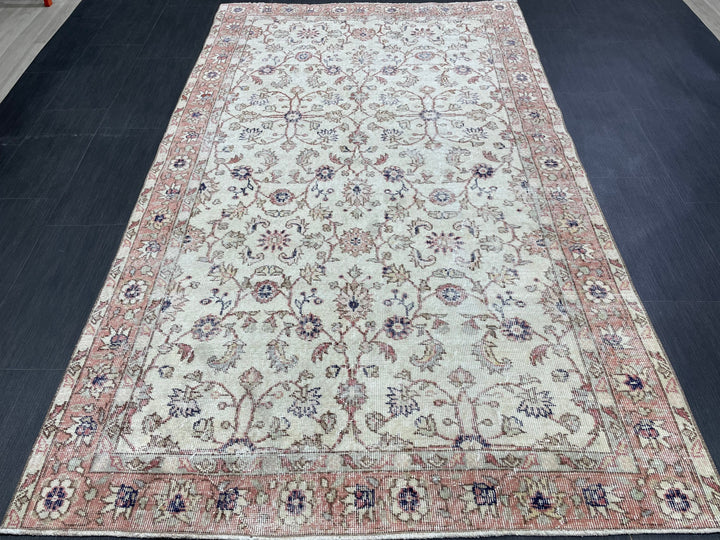 Beige Turkish Oushak Rug 4' 8" x 7' 9" Hand-Knotted view